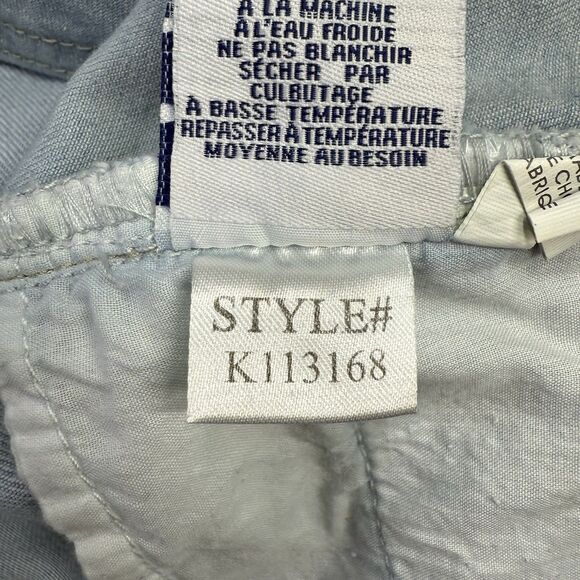 YMI Dream Fit Denim Mini Skirt 1/25 Blue Raw Hem Distressed Jean Pockets Stretch - Picture 12 of 12